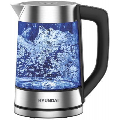 Эл.чайник Hyundai HYK-G7406 черный/серебристый стекло