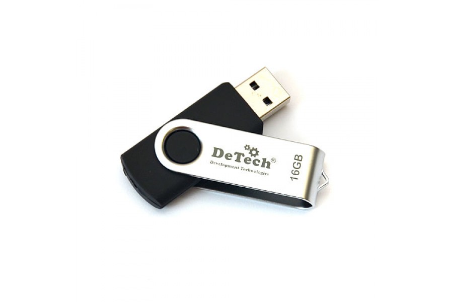ФЛЕШ-ДРАЙВ USB 3.0:DeTech 16GB U3 Swivel Black