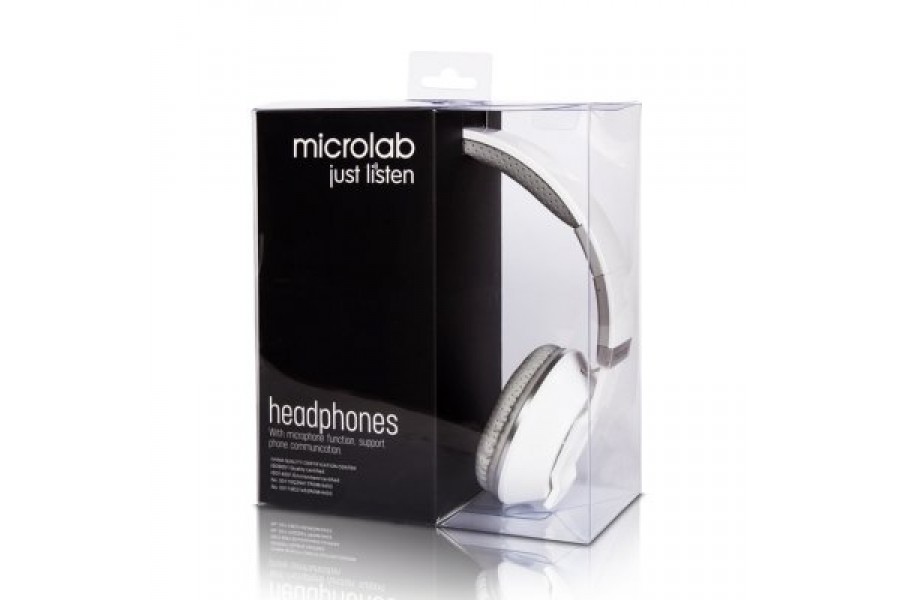 Наушники с микрофоном MICROLAB  K762D white/gray, 20Hz - 20KHz