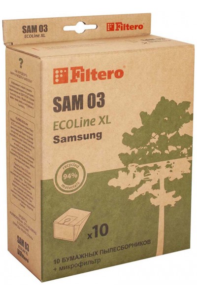 Пылесборник FILTERO SAM 03 (10+фильтр) ECOLine XL (бумажные)