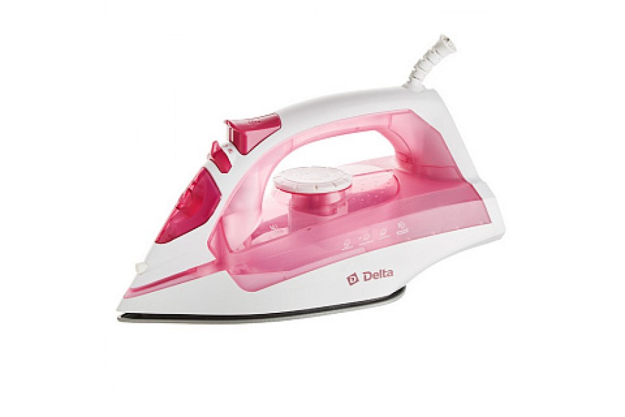 Утюг DELTA DL-755 белый/розовый, 2200Вт, кер