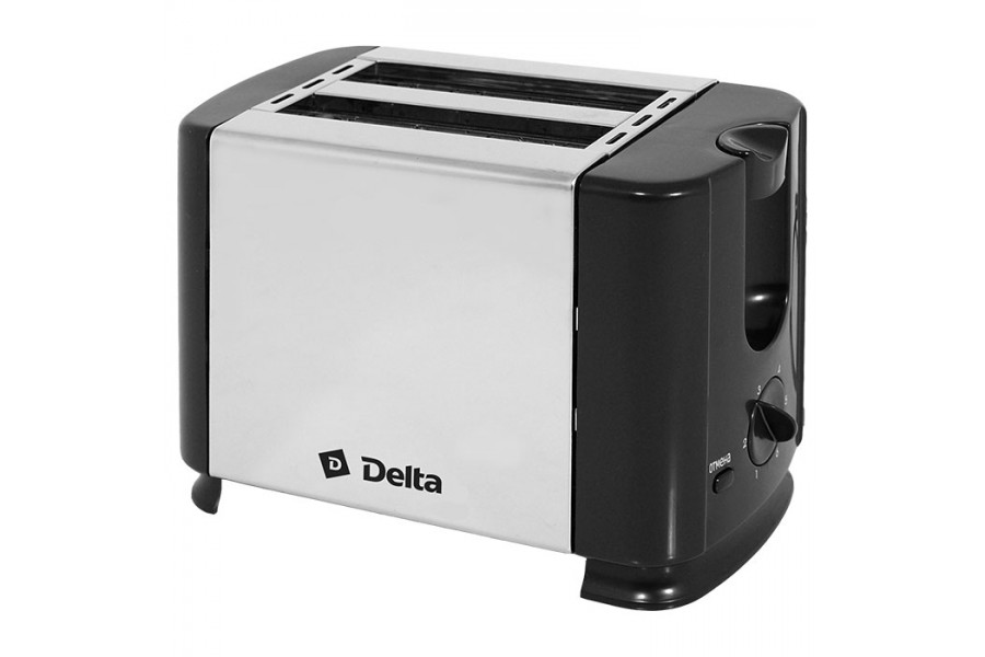 Тостер DELTA DL-61 нерж.черный 700Вт 2лом.