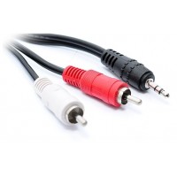 Кабель DeTech  Audio DC3.5-2RCA mini-jack(M) 2тюльпана (M) 3m PE